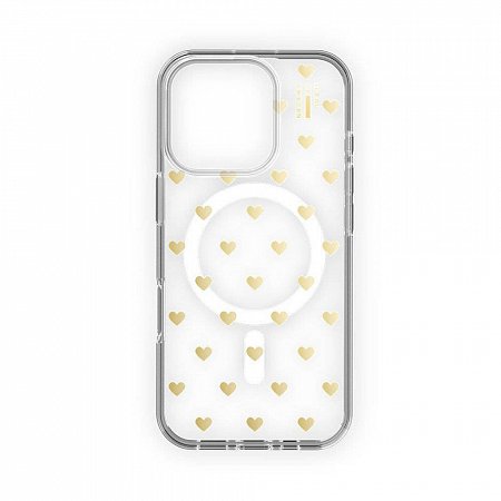 iDeal Fashion Clear Case MagSafe iPhone 16 Pro Golden Hearts