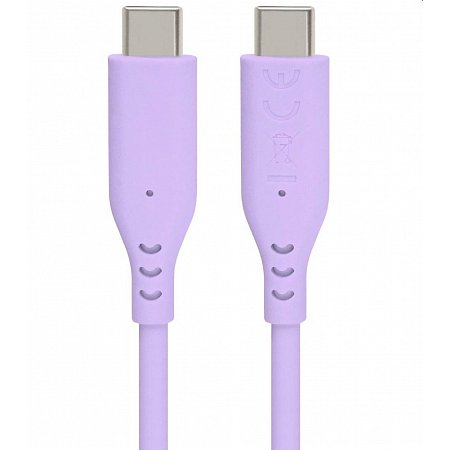 PremiumCord Silikónový kábel USB-C 60W 480Mbps fialový extra mäkký a robustný kábel dlžky 1,5m