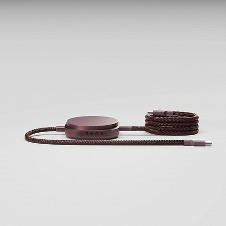 ZENS USB C - C Pro 2 cable 1,5 m 240W with Qi2 charger Dark Cherry