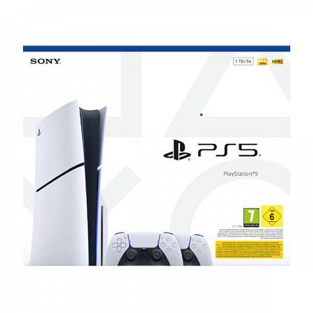 PlayStation 5 1TB (Model Slim) + PlayStation 5 DualSense Wireless Controller, black & white [CFI-2116]