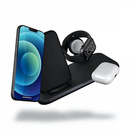 ZENS Aluminium 4 in 1 Stand Wireless Charger with 45W USB PD Black *Rozbalené*