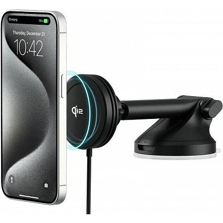 iOttie Velox Mini Qi2 Wireless Dash & Windshield Mount - Black