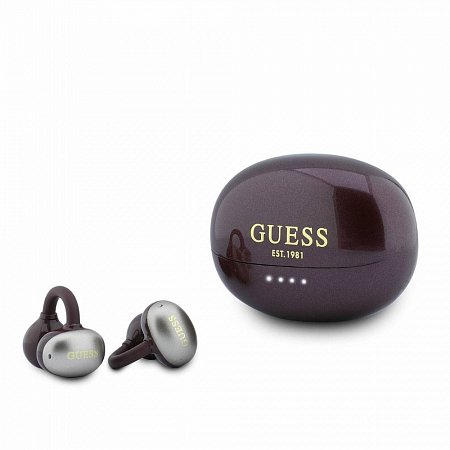 Guess Metallic Finish Classic Logo OWS Bezdrôtové Slúchadlá tmavo červená