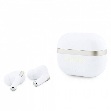 Guess Gold Line Glossy Finish TWS Bezdrôtové Slúchadlá biele