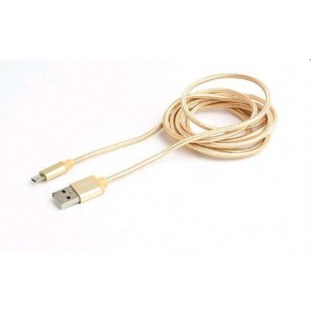 Kábel CABLEXPERT USB A Male/Micro B Male 2.0, 1,8m, opletený, zlatý, blister