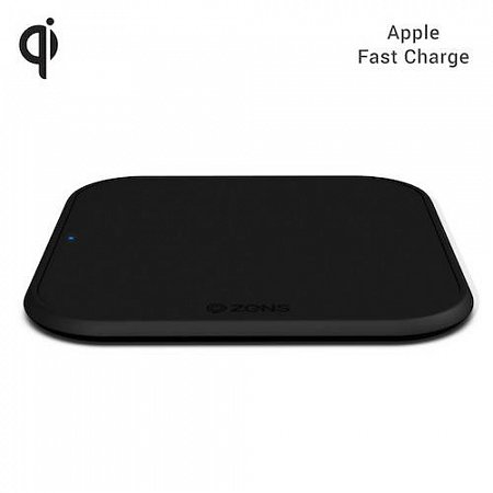 ZENS Single Wireless Charger 10W Slim-line - Black 