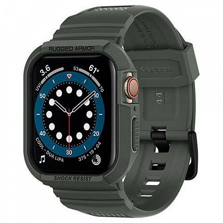 Spigen kryt Rugged Armor Pro pre Apple Watch 4/5/6/7/8/SE 44/45mm - Military Green