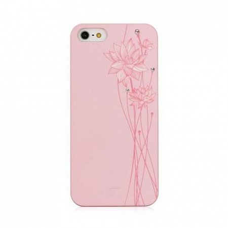 Swarovski kryt Lotus pre iPhone SE/5s/5 - Pink