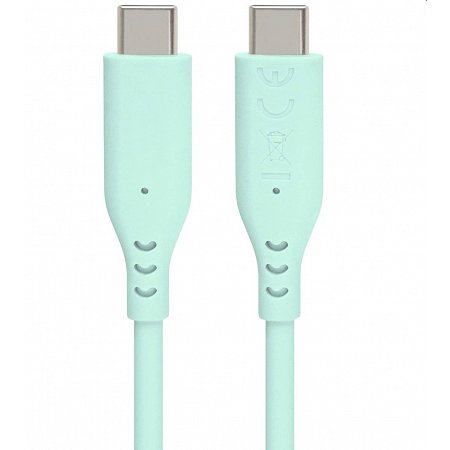 PremiumCord Silikónový kábel USB-C 60W 480Mbps tyrkysový extra mäkký a robustný kábel dlžky 1,5m