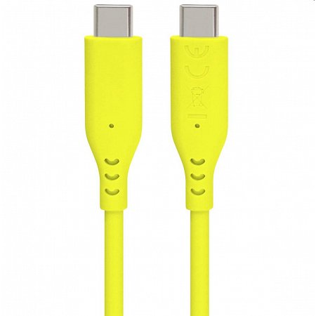 PremiumCord Silikónový kábel USB-C 60W 480Mbps žltý extra mäkký a robustný kábel dlžky 1,5m
