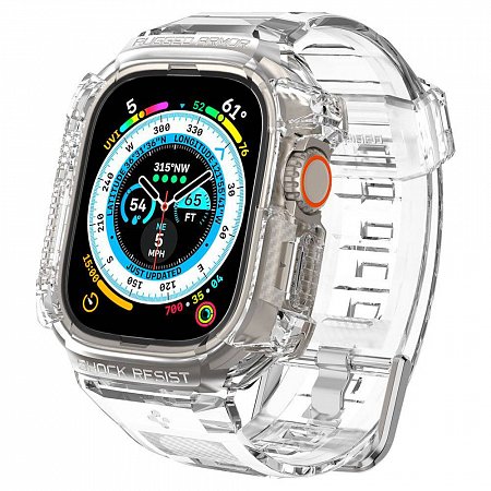 Spigen kryt Rugged Armor Pro pre Apple Watch Ultra 49mm - Crystal Clear