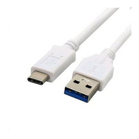 Kábel C-TECH USB 3.0 AM na Type-C kábel (AM/CM), 2m, biely