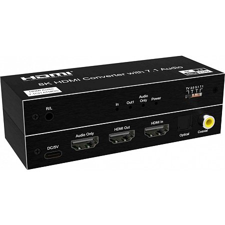 PremiumCord 8K@60Hz Audio Extractor HDR,výstupy: stereo jack, SPDIF, RCA, HDMI