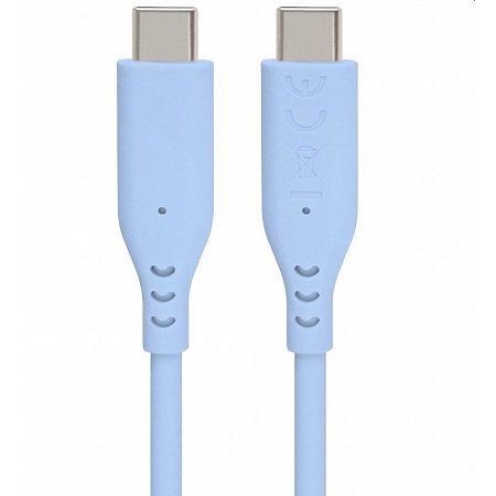 PremiumCord Silikónový kábel USB-C 60W 480Mbps modrý extra mäkký a robustný kábel dlžky 1,5m